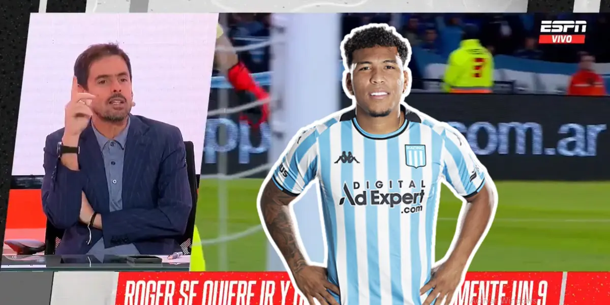 Roger Martínez con la camiseta del Racing Club de Argentina