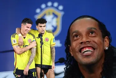Ronaldinho está de visita en Colombia y habló sobre Luis Díaz y James Rodríguez.
