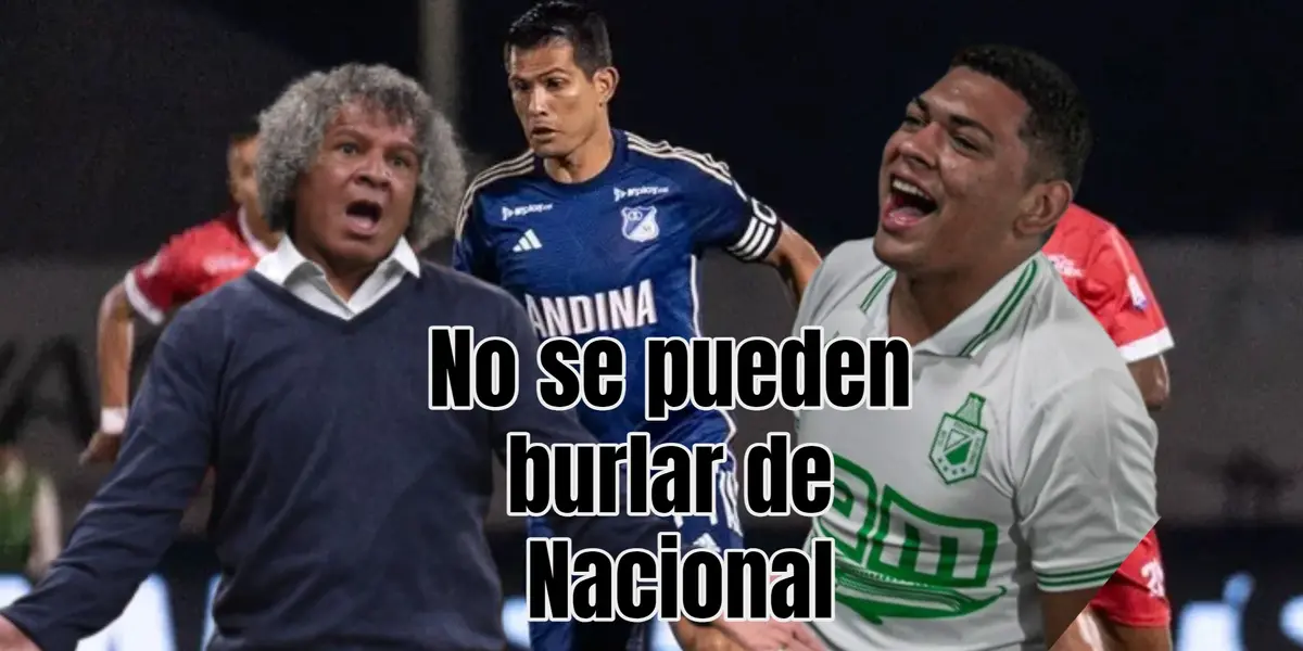 Se dejaron ganar por uno de los peores equipos. Foto de fondo tomada de RCN, de Gamero de Futbol Red e hincha de Caracol.