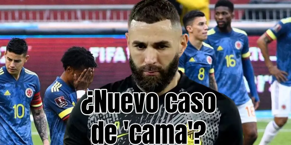 Su movimiento de cabeza deja mucho que pensar. Foto de fondo tomada de El Tiempo y de Karim de Onefootball.