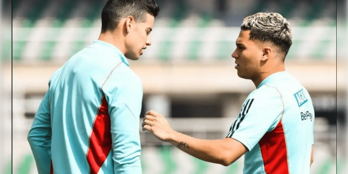 Un golpe en la pierna generado por otro compañero aquejó al volante de la Selección Colombia.