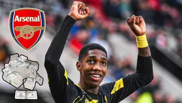 Yaser Asprilla celebrando un gol con el Watford